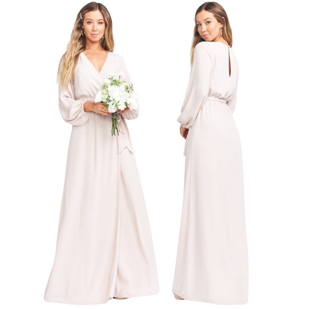Show Me Your Mumu Lady Long Sleeve Wrap Dress Party Cocktail Bridal Formal XS